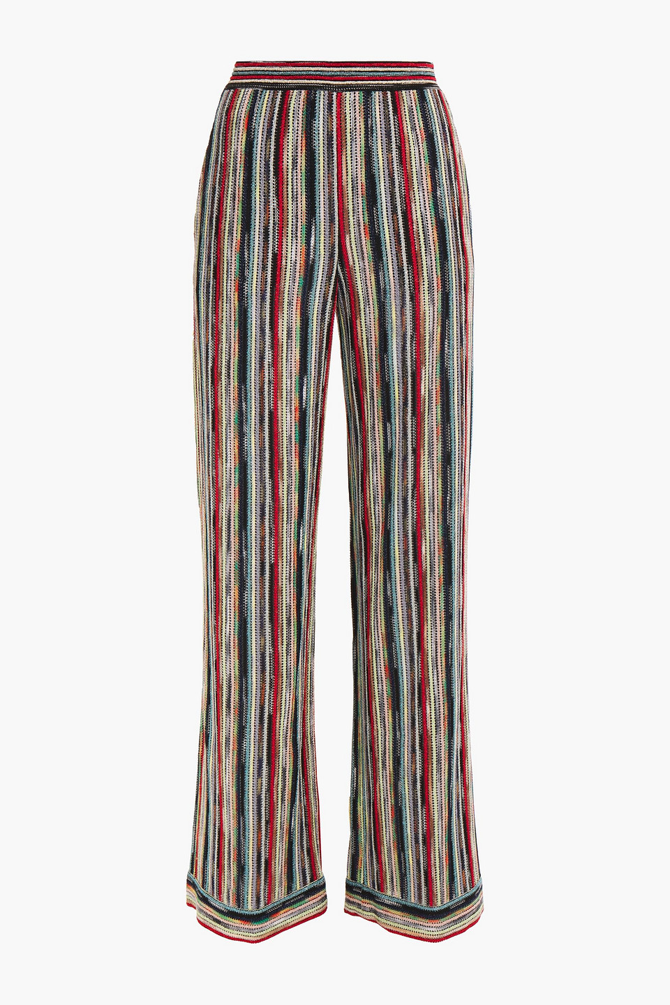 Missoni Woman Metallic Crochet-knit Wide-leg Pants Red Size 40