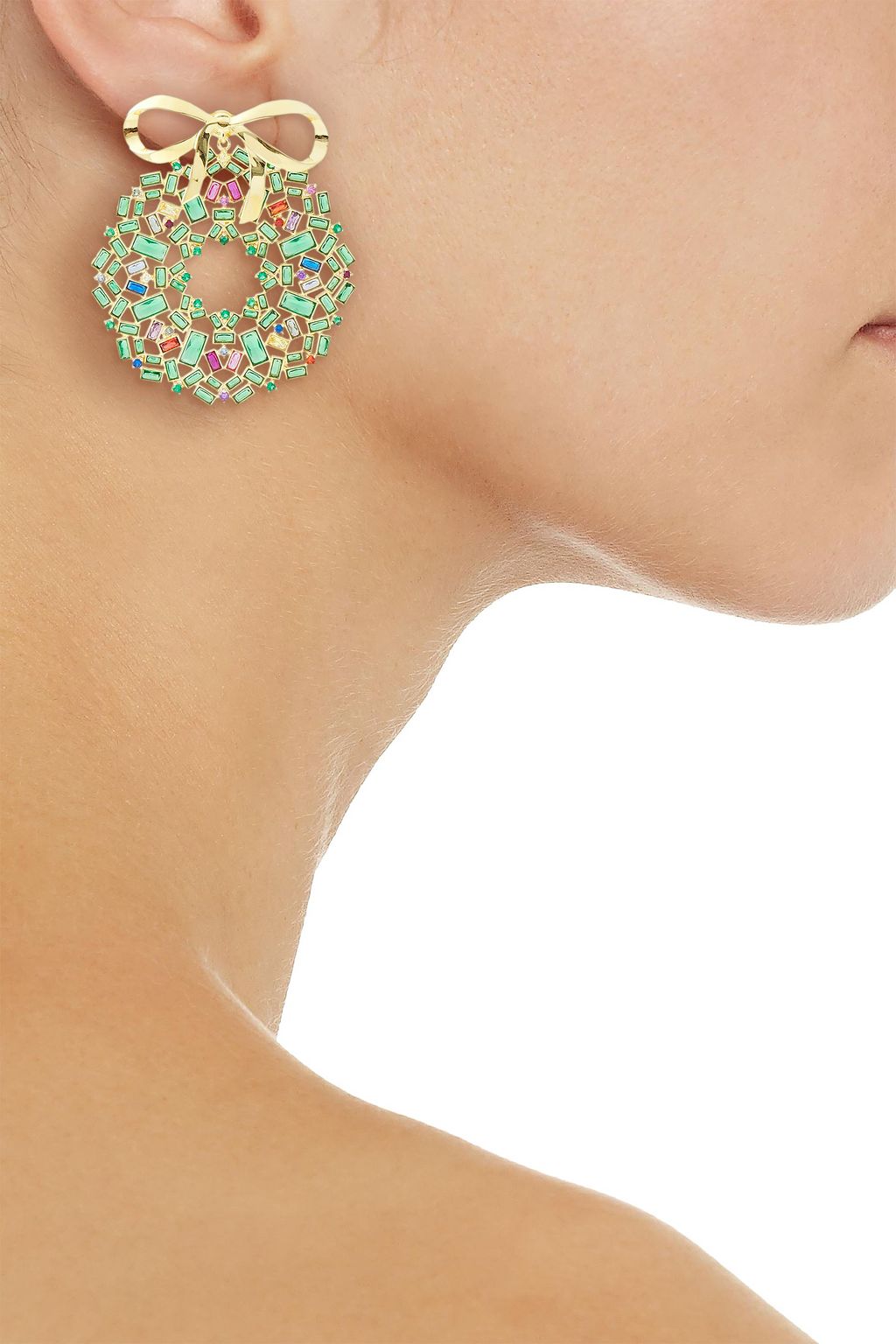 NOIR JEWELRY Gold-tone crystal earrings