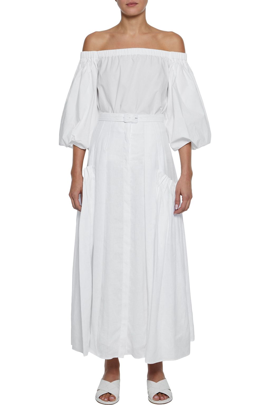 GABRIELA HEARST Belted pleated linen maxi skirt