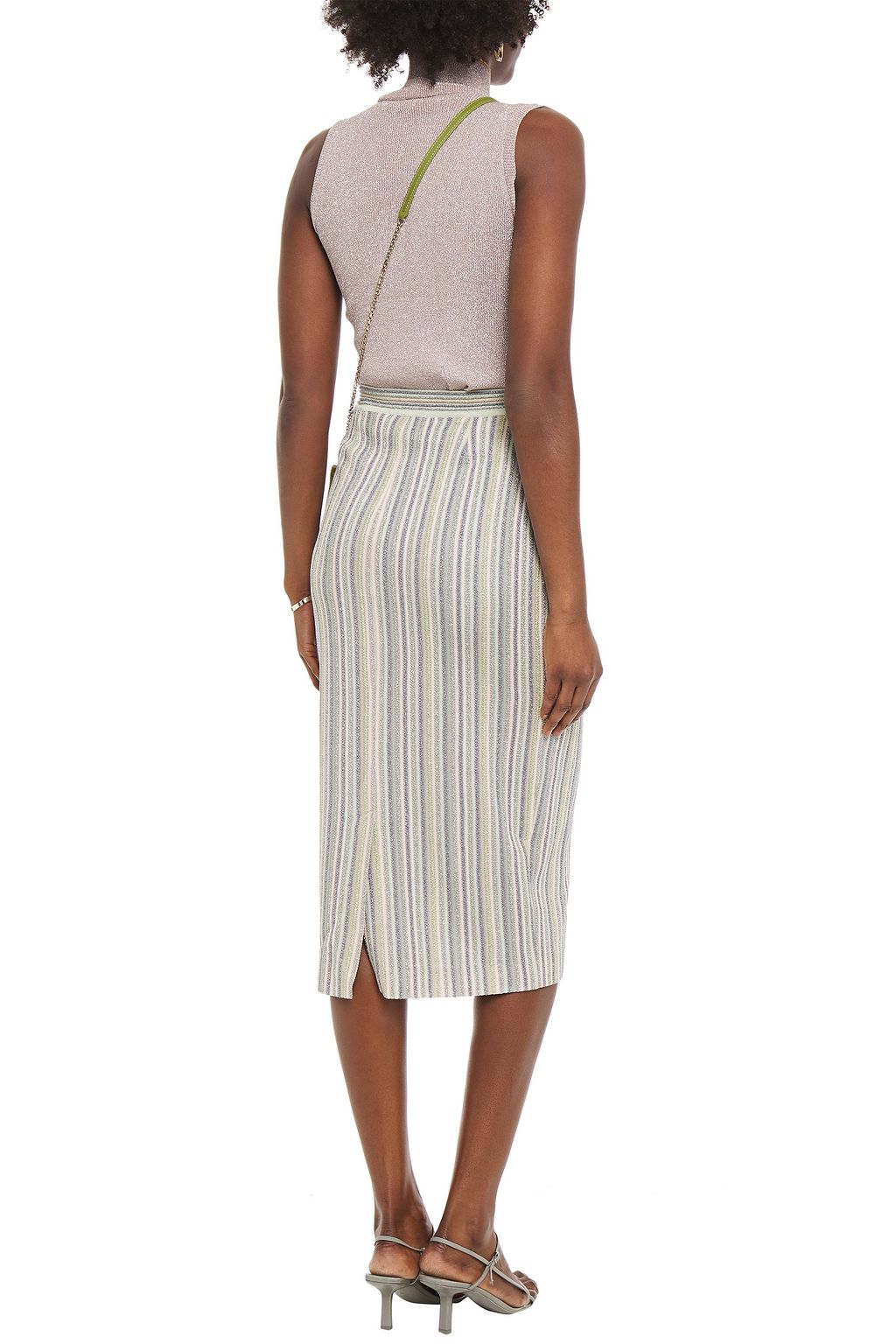 MISSONI Metallic crochet-knit midi skirt