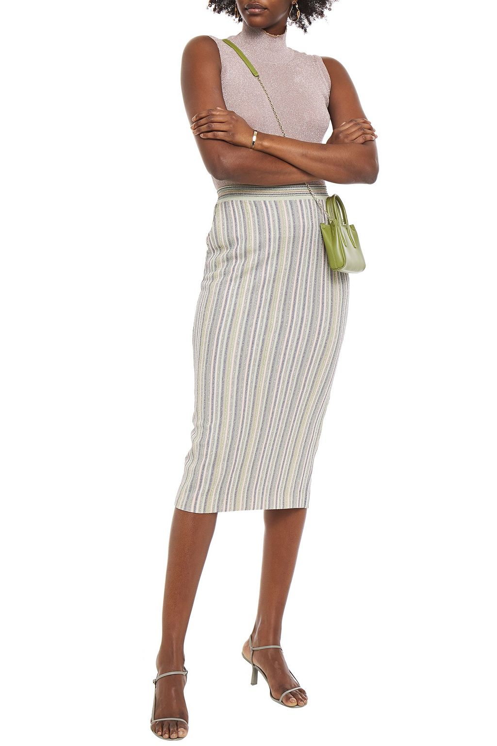 MISSONI Metallic crochet-knit midi skirt
