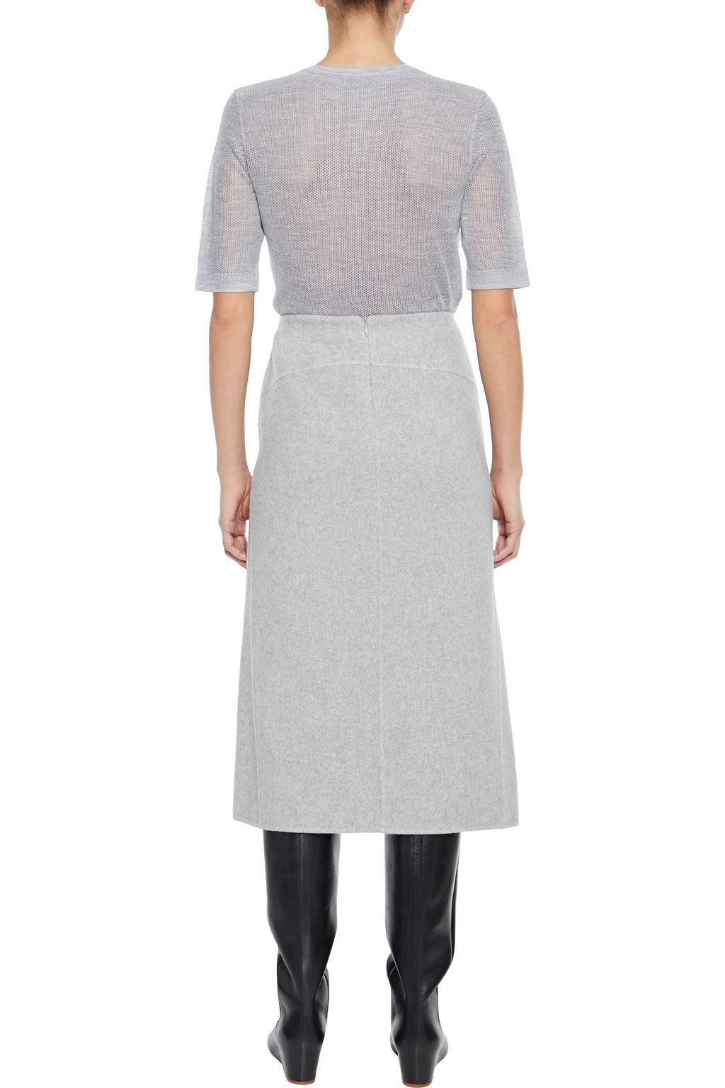 GABRIELA HEARST Morelos split-front cashmere-felt midi skirt