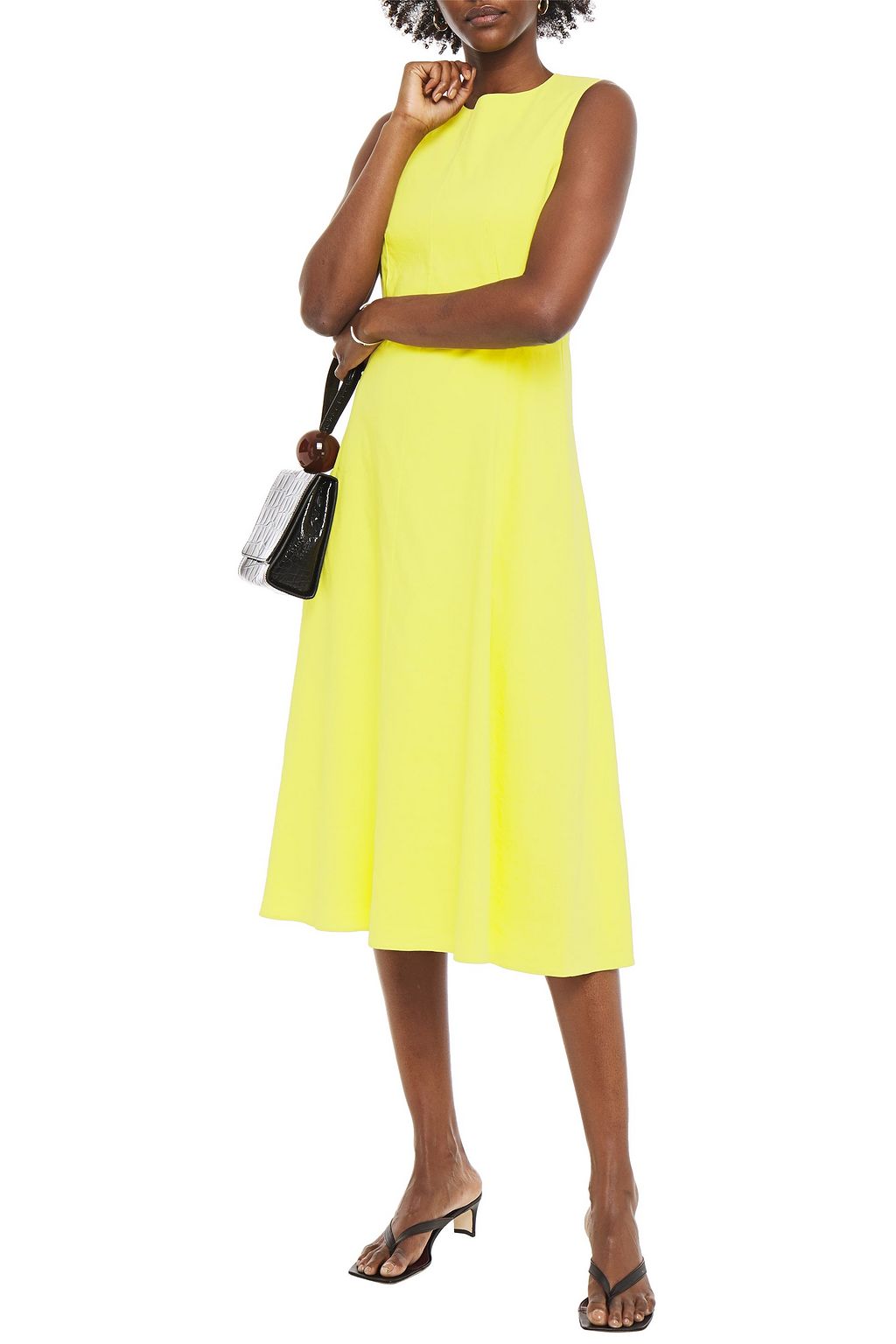 THEORY Linen-blend midi dress