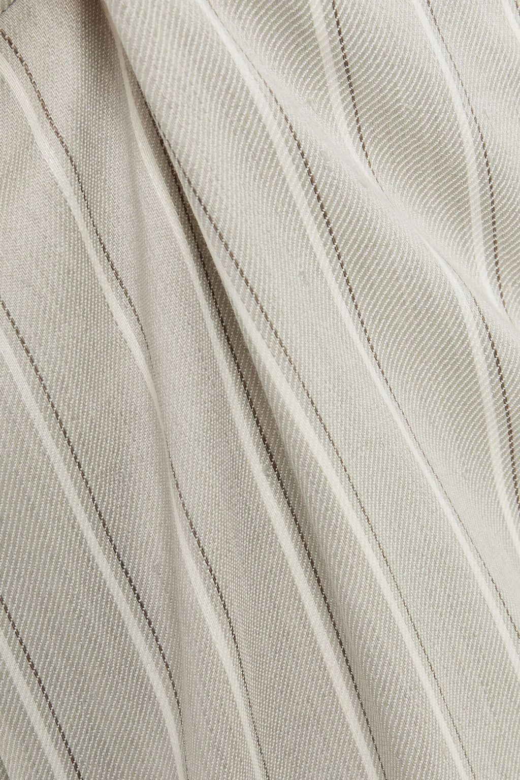 THEORY Cropped striped linen-blend twill wide-leg pants
