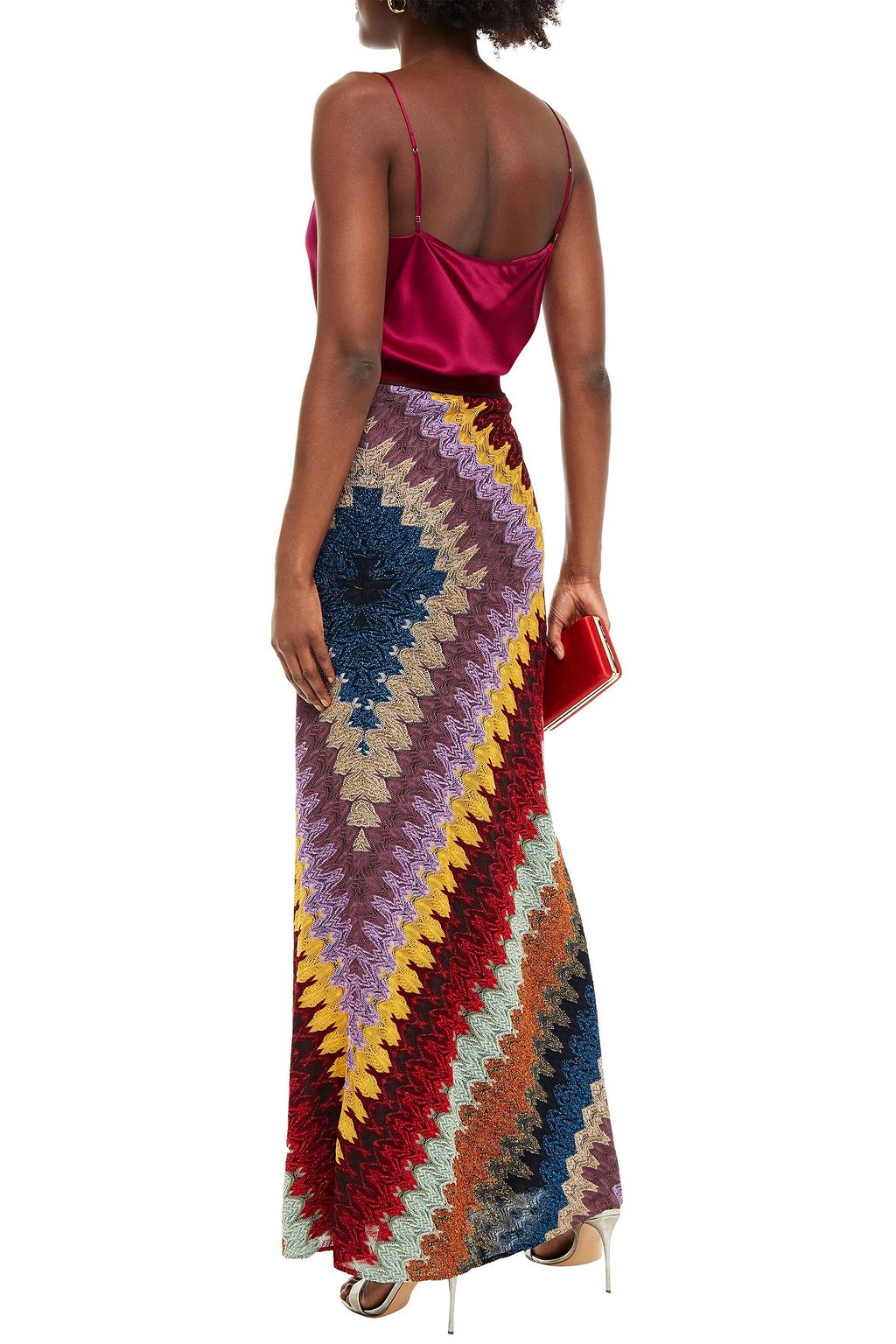 MISSONI Metallic crochet-knit maxi skirt