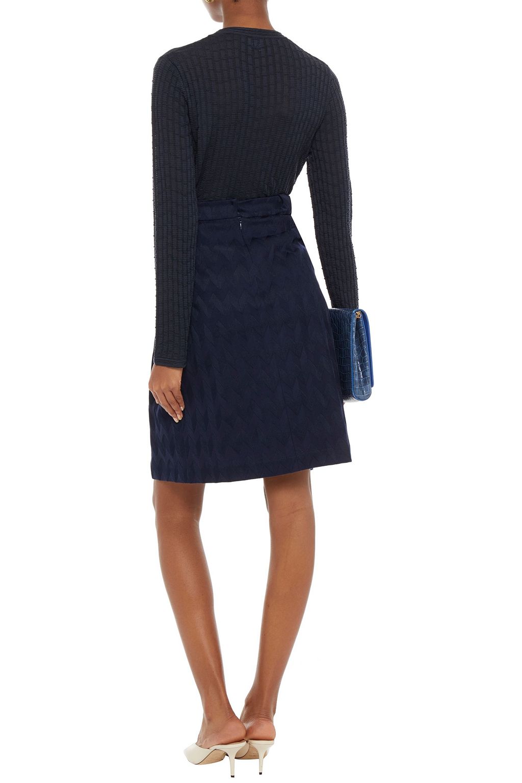 MISSONI Pleated jacquard-knit skirt