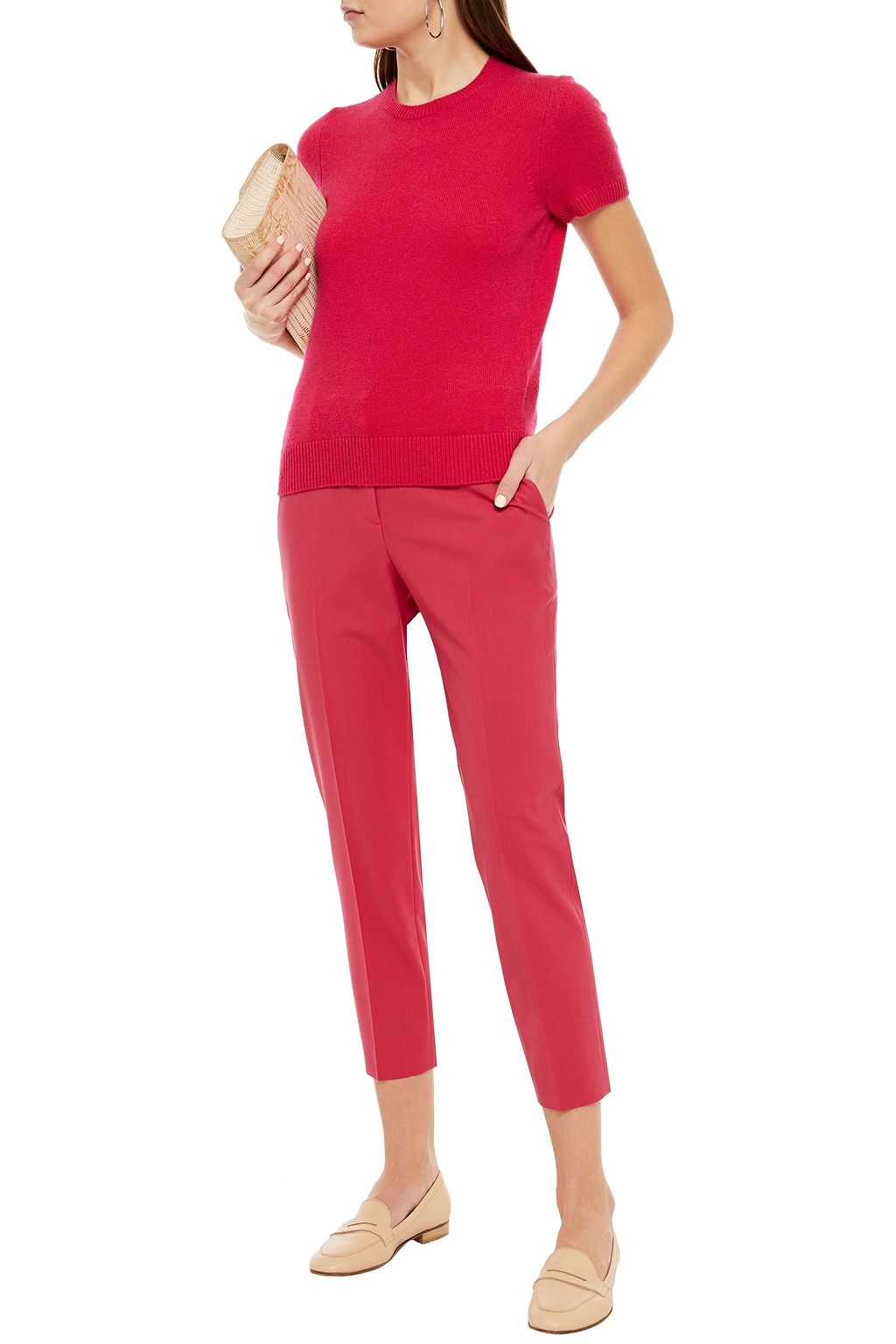 THEORY Treeca cropped stretch-wool slim-leg pants