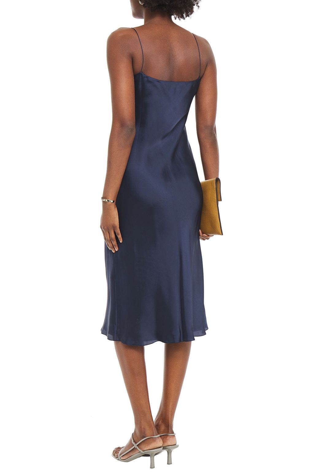 THEORY Satin-twill midi slip dress