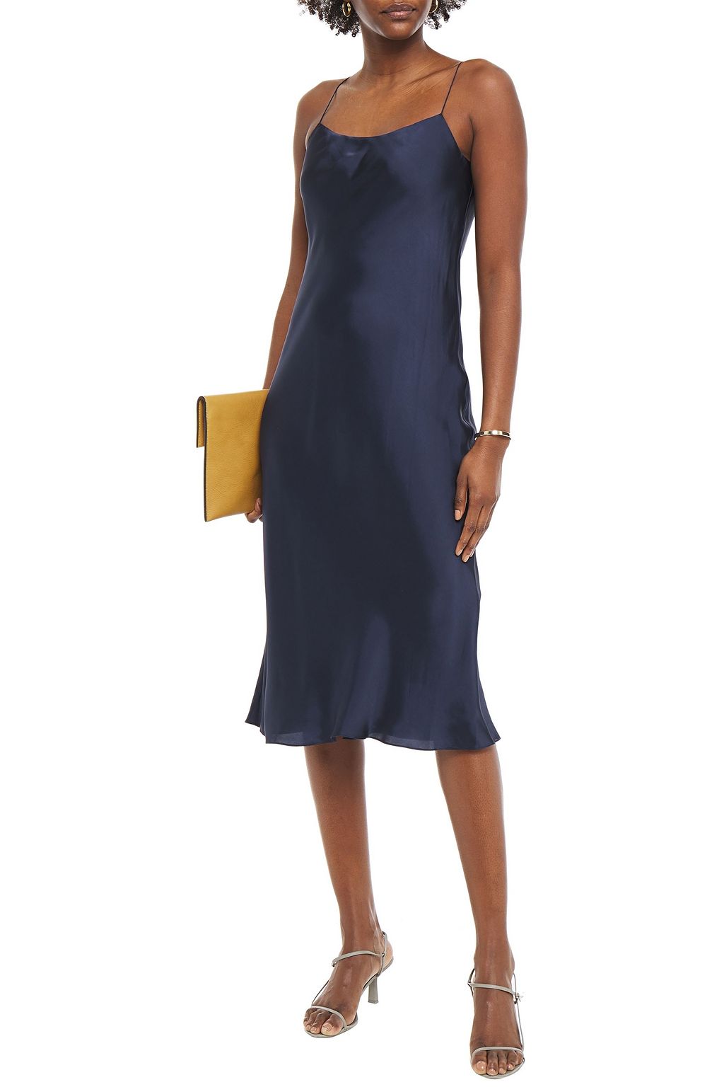 THEORY Satin-twill midi slip dress