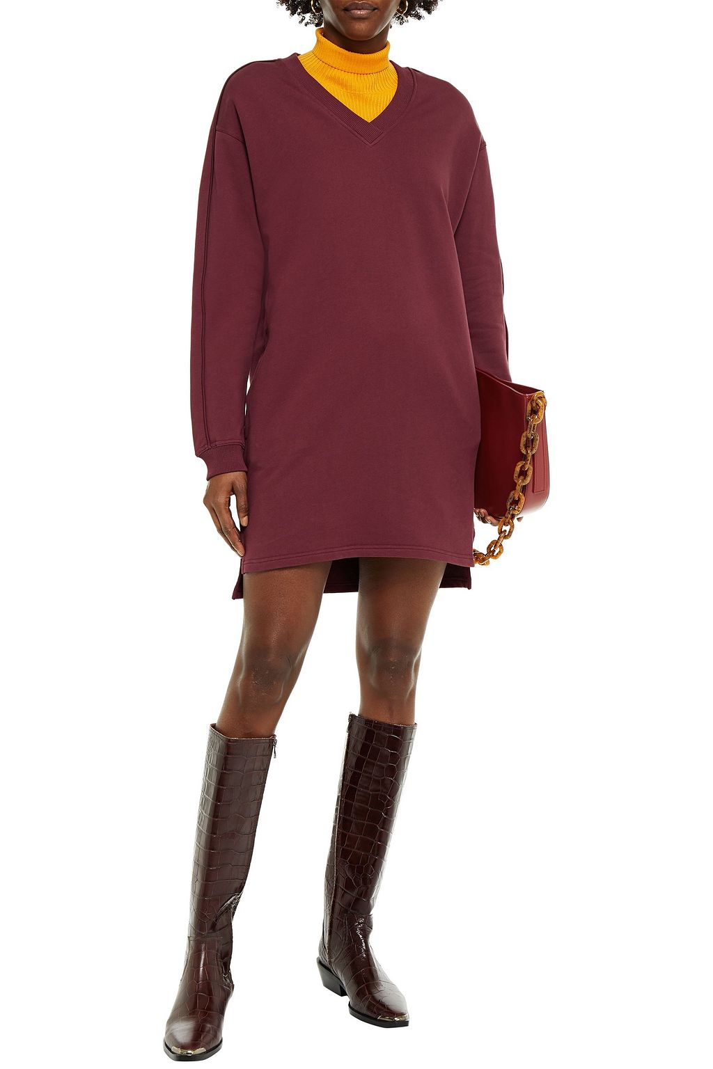 KENZO Glittered logo-print French cotton-terry mini dress