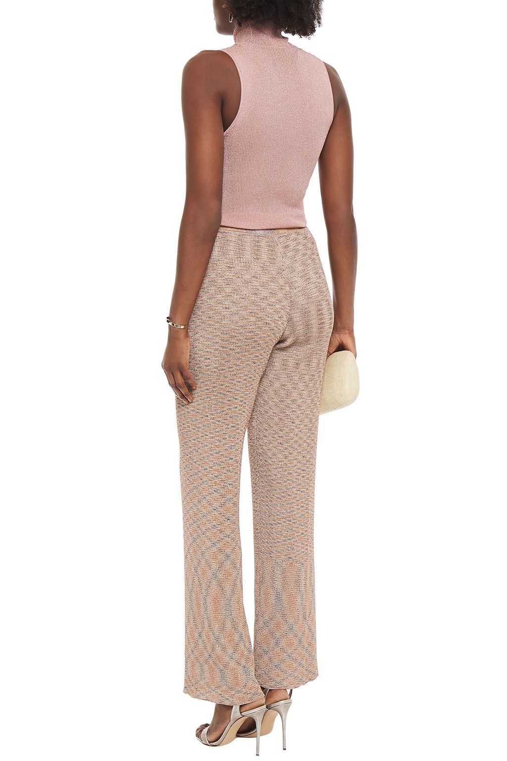 MISSONI Metallic crochet-knit straight-leg pants
