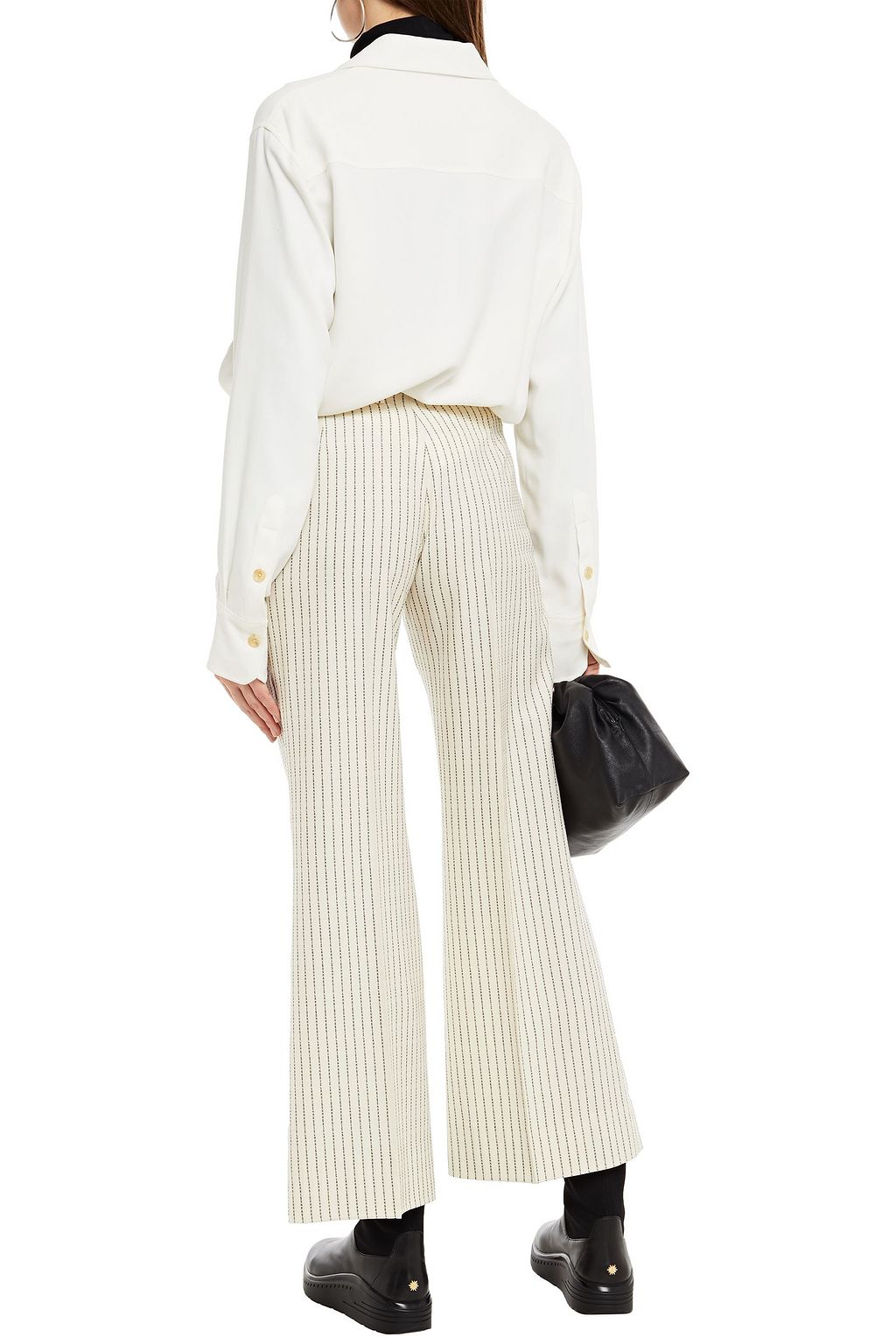 MAISON MARGIELA Cropped wool-jacquard bootcut pants