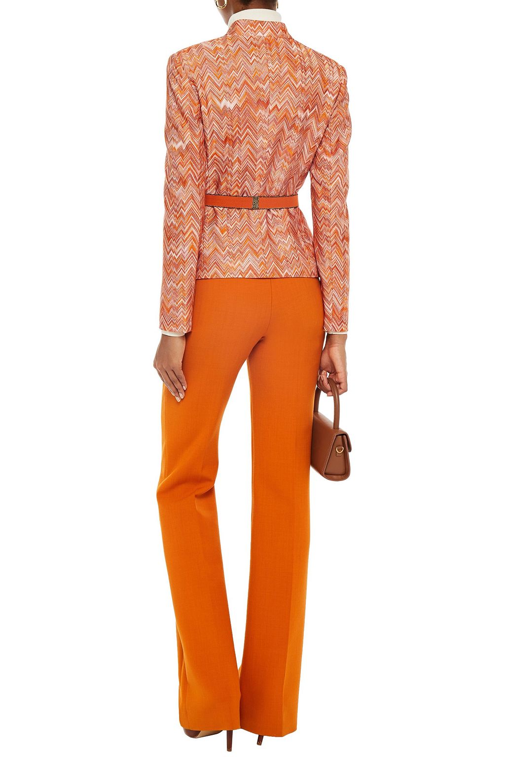 MISSONI Metallic-trimmed crochet-knit jacket