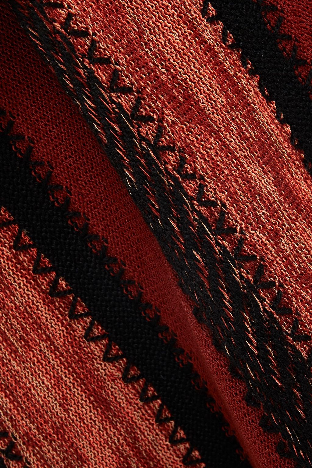 M MISSONI Frayed striped crochet-knit wool-blend kaftan