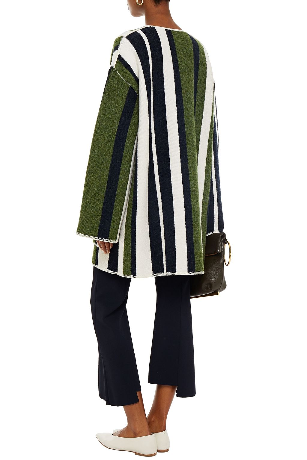 M MISSONI Oversized striped jacquard-knit wool-blend coat
