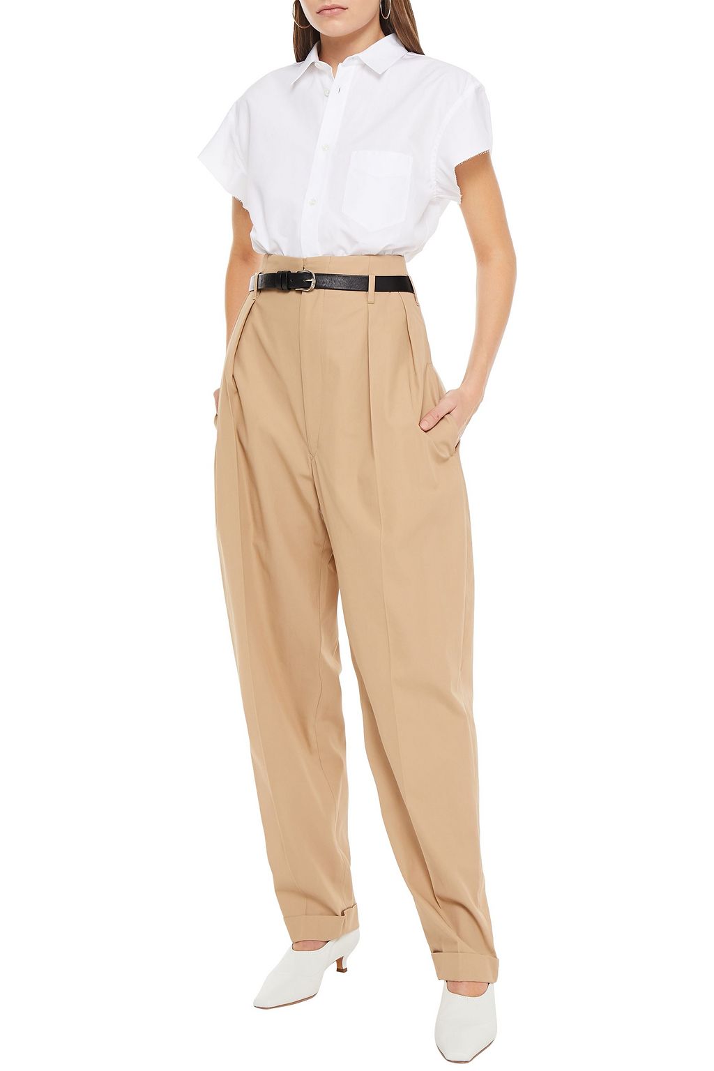 MAISON MARGIELA Pleated cotton-twill tapered pants