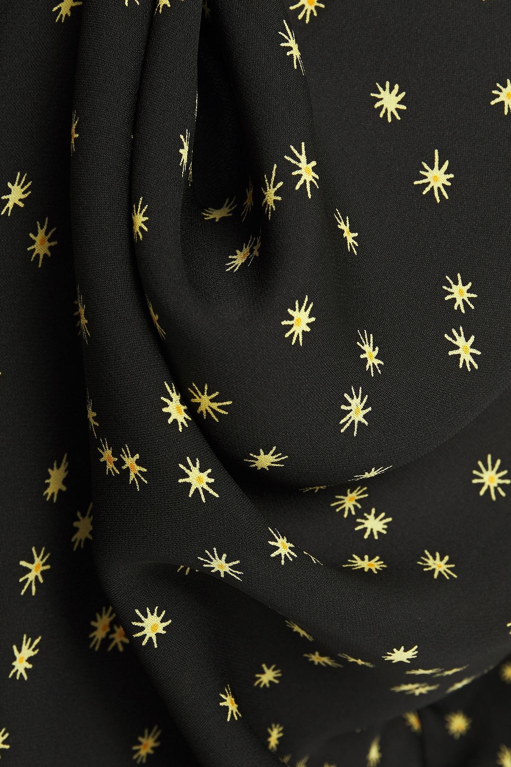 THEORY Fluted printed silk crepe de chine mini dress