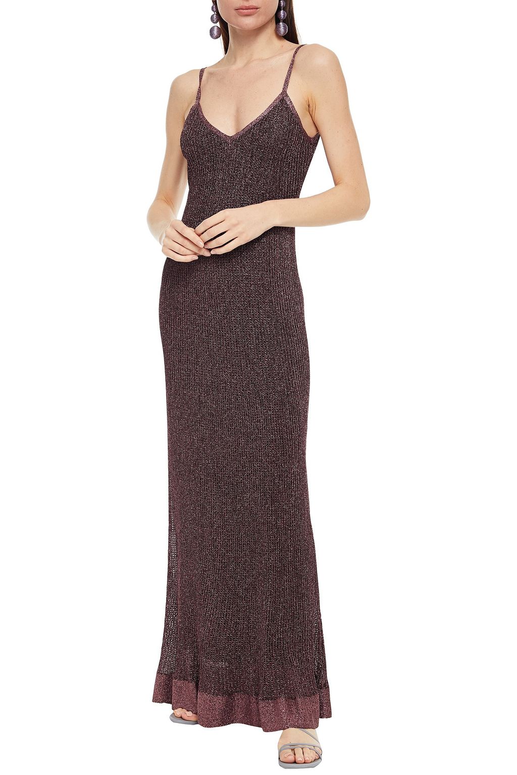 M MISSONI Metallic crochet-knit maxi dress