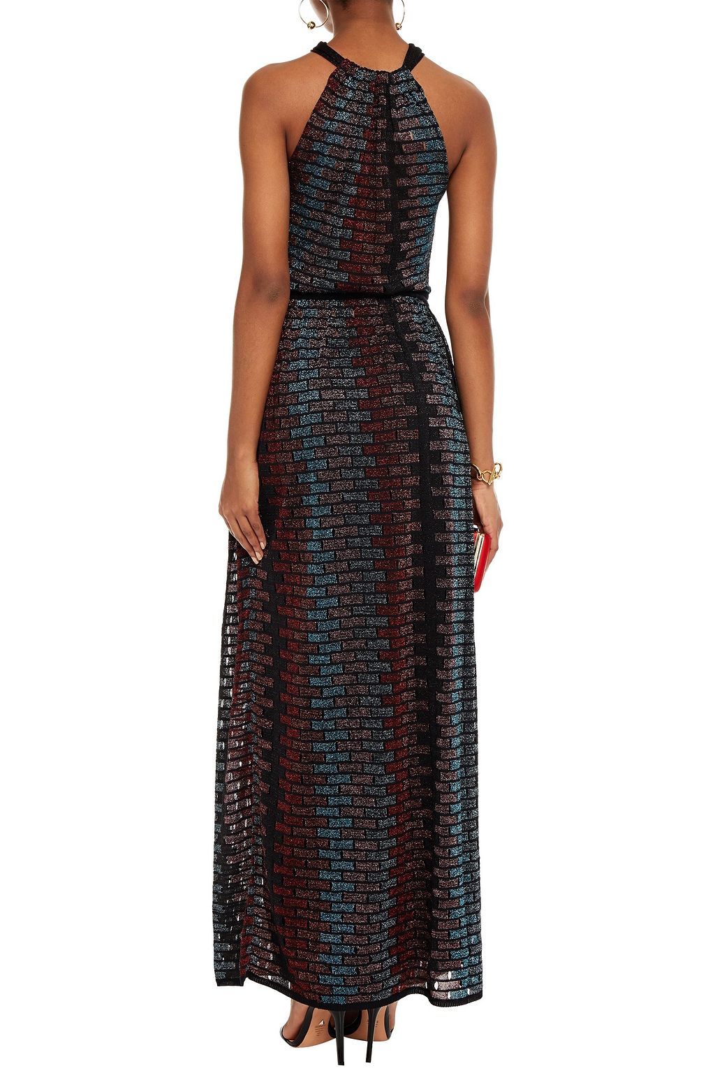 M MISSONI Metallic crochet-knit maxi dress
