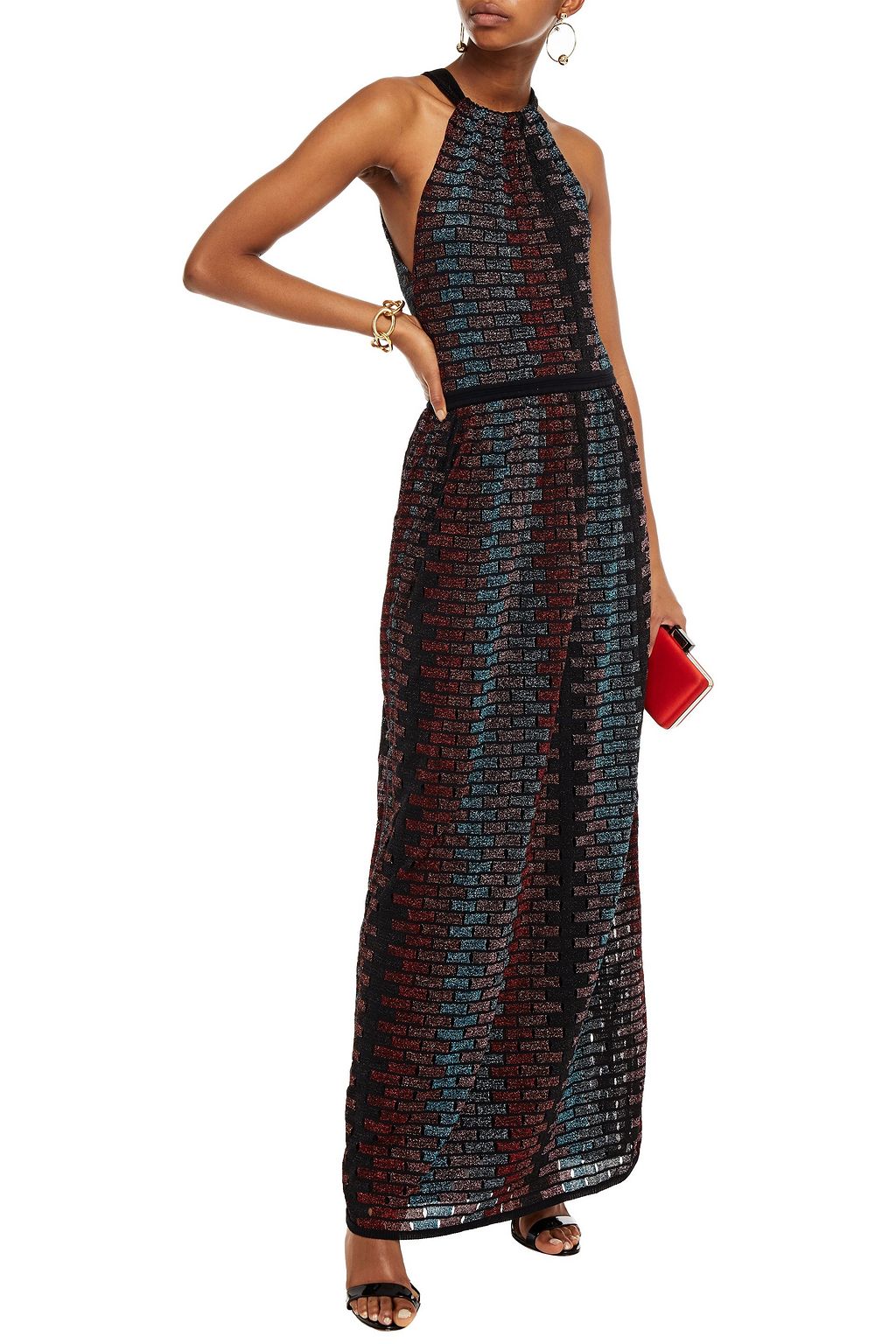 M MISSONI Metallic crochet-knit maxi dress