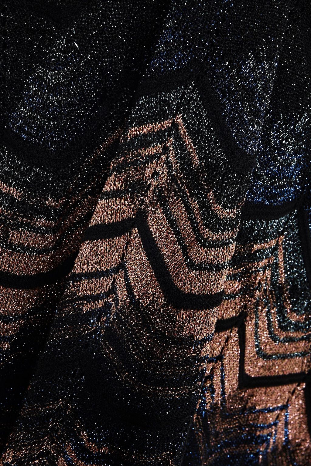 M MISSONI Open-back metallic crochet-knit maxi dress