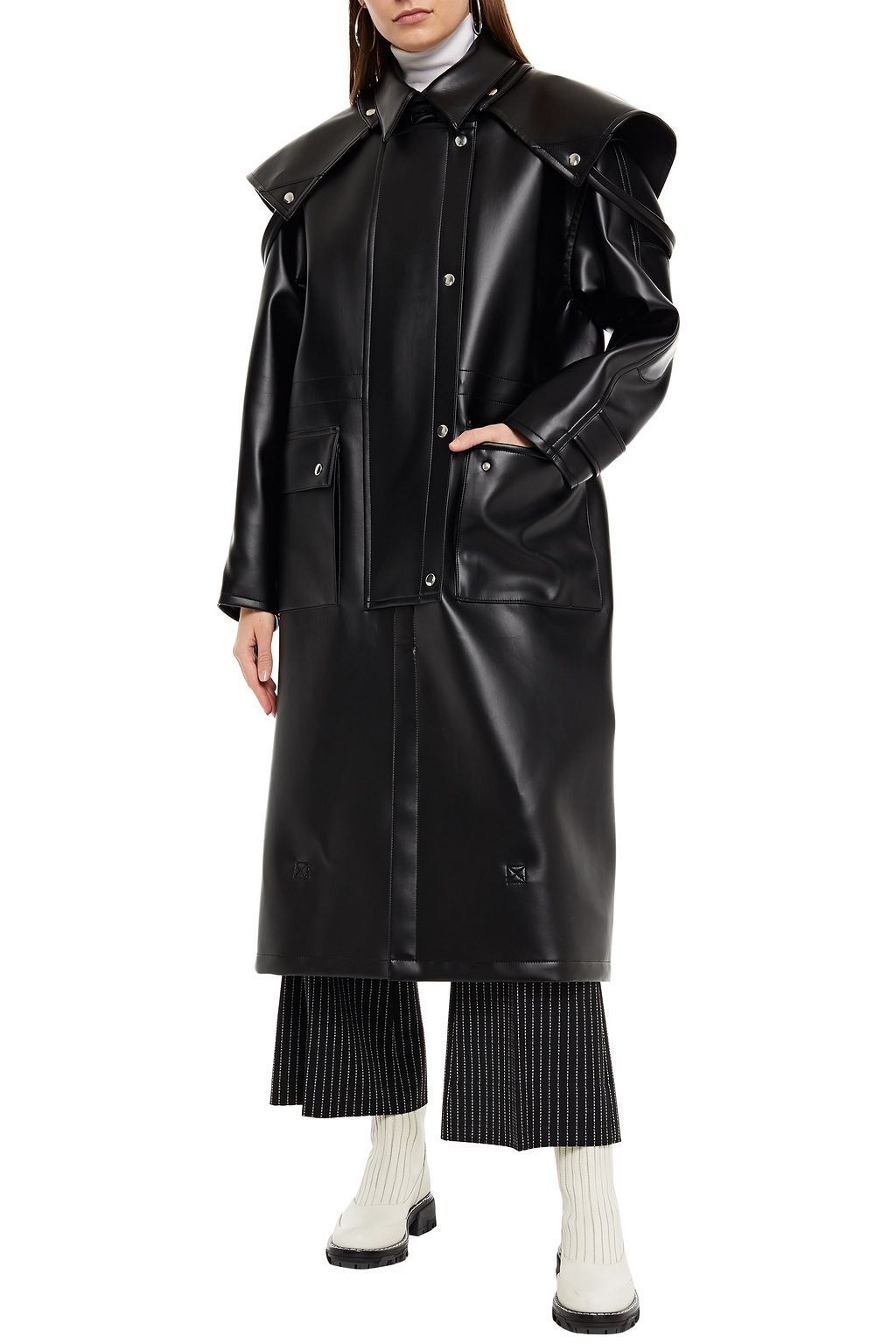 MAISON MARGIELA Oversized faux leather coat | THE OUTNET