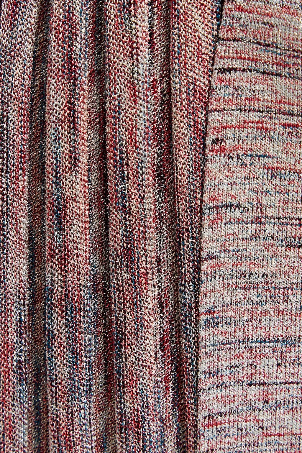 MISSONI Belted metallic ribbed-knit cardigan