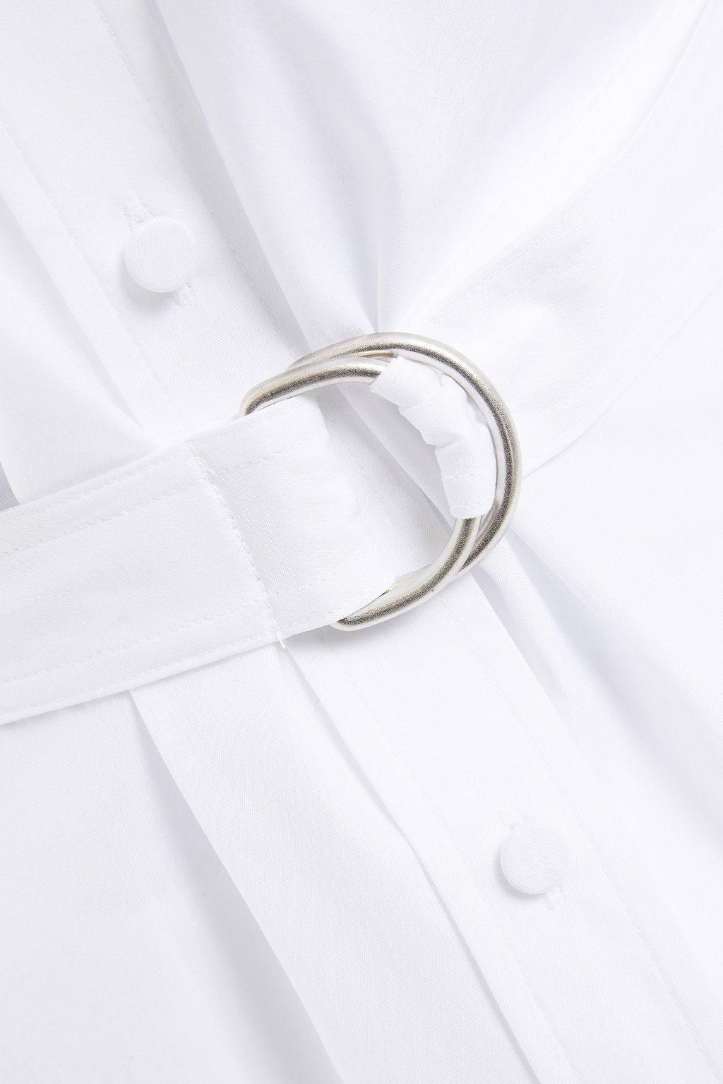 HELMUT LANG Belted cotton-poplin midi shirt dress