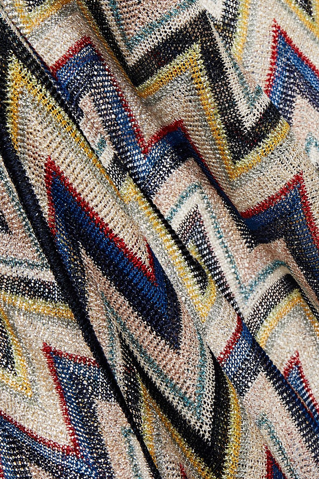 MISSONI Oversized metallic crochet-knit kaftan
