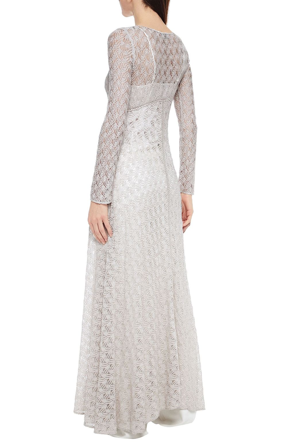 MISSONI Lungo metallic crochet-knit cardigan