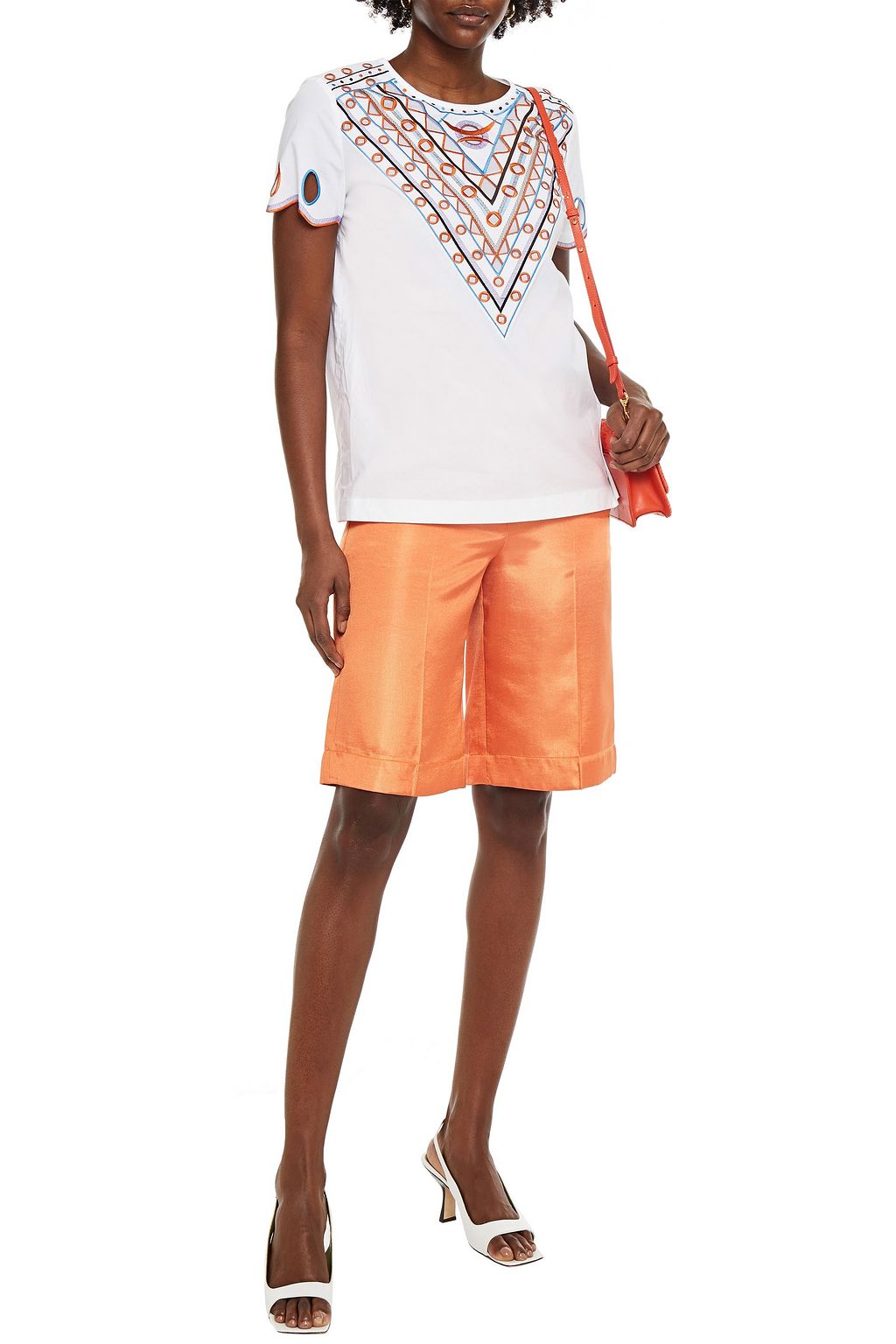 PUCCI Broderie anglaise stretch-cotton poplin top