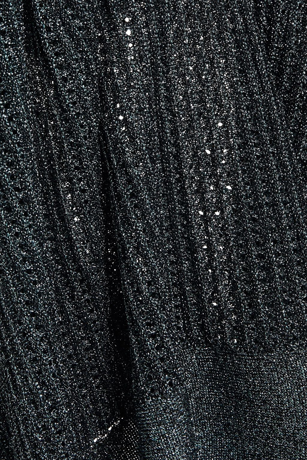 M MISSONI Ribbed metallic pointelle-knit top