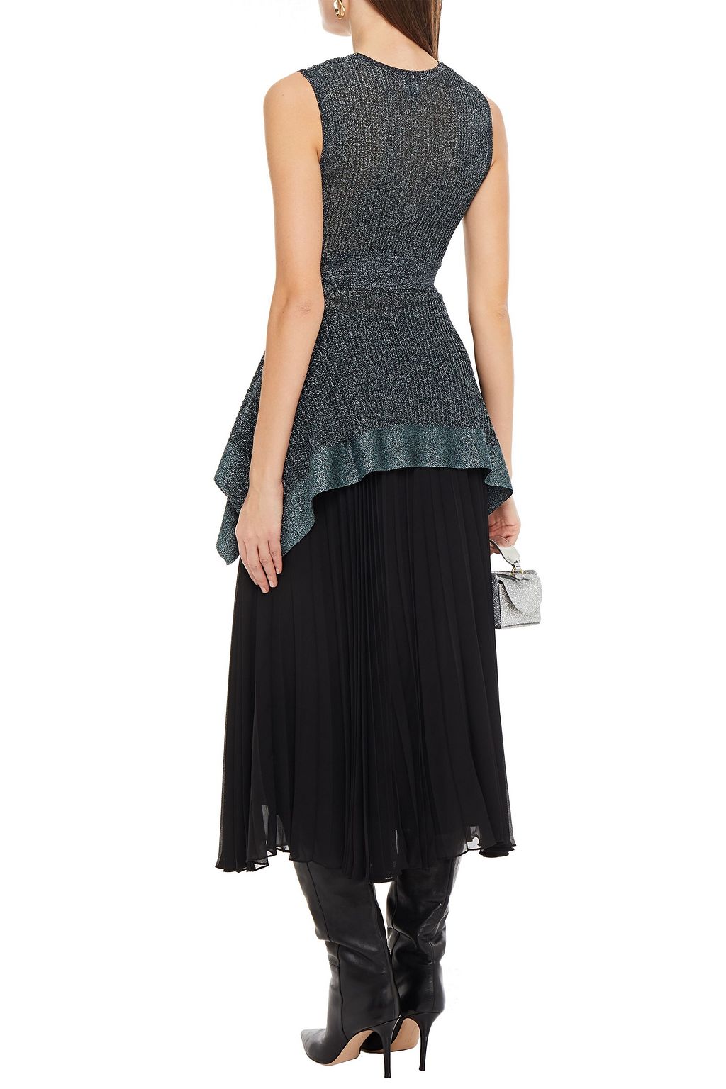 M MISSONI Ribbed metallic pointelle-knit top