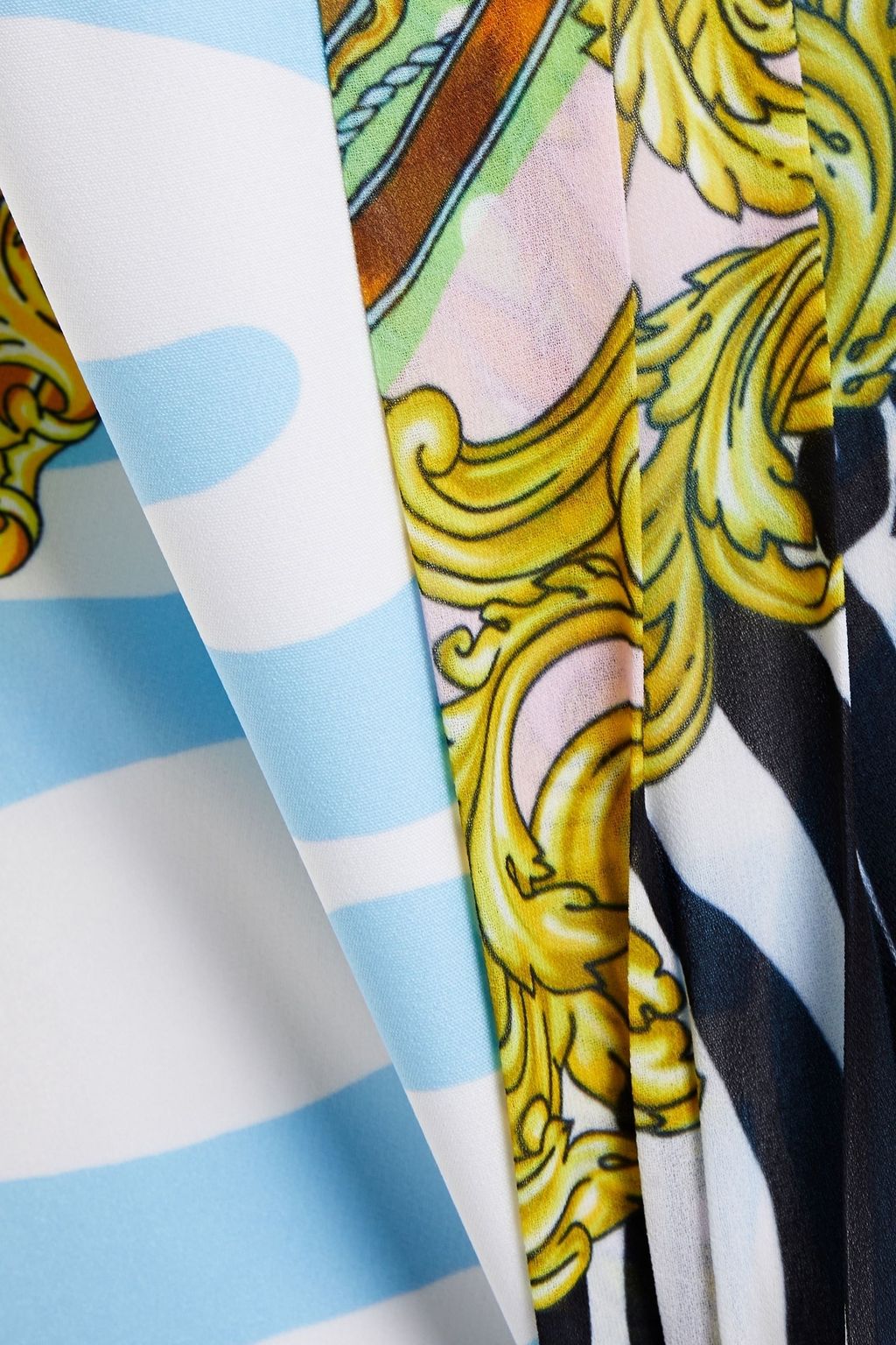 BOUTIQUE MOSCHINO Pleated crepe de chine-paneled printed cady midi dress