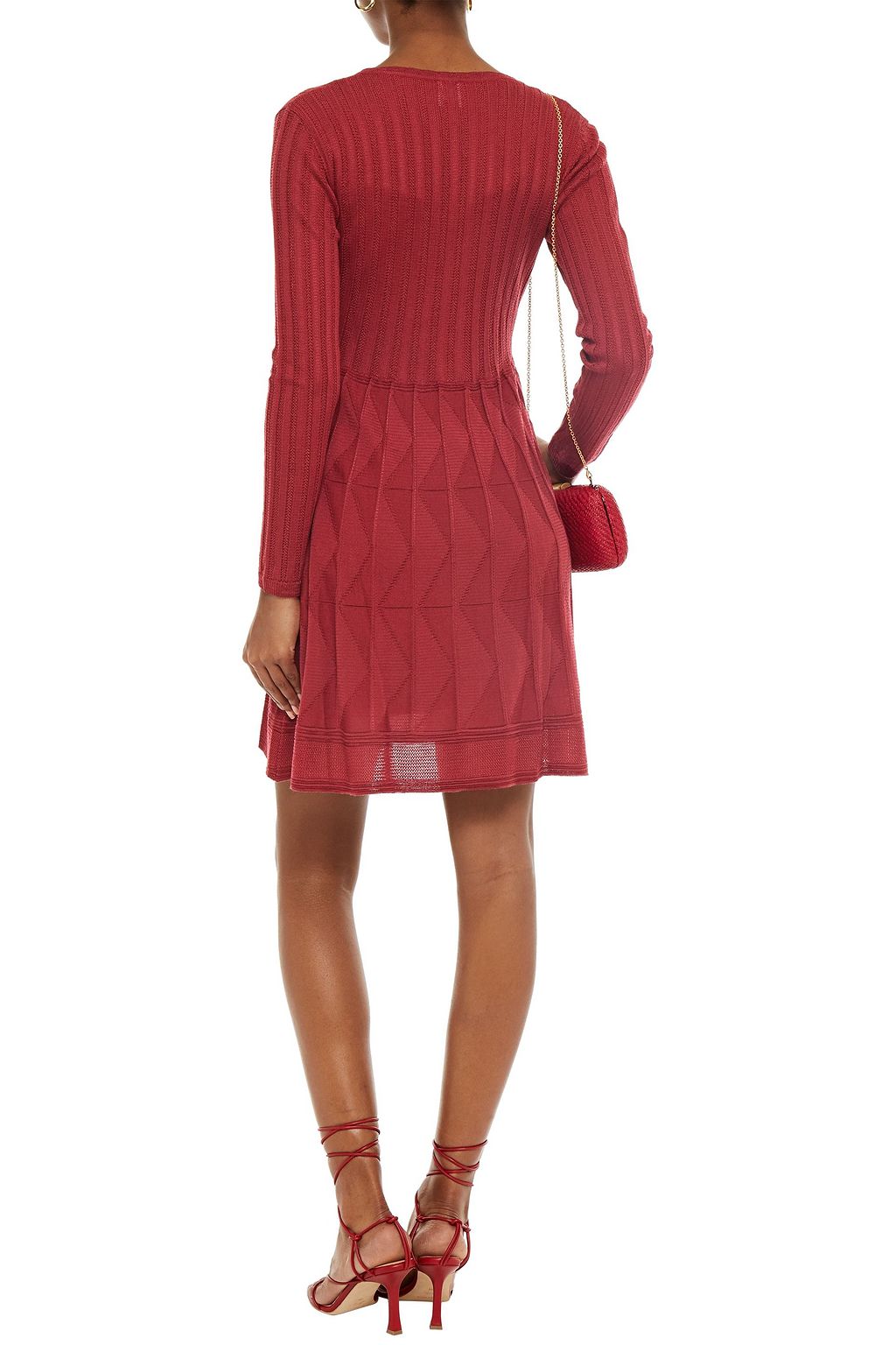 M MISSONI Ribbed crochet-knit wool-blend mini dress
