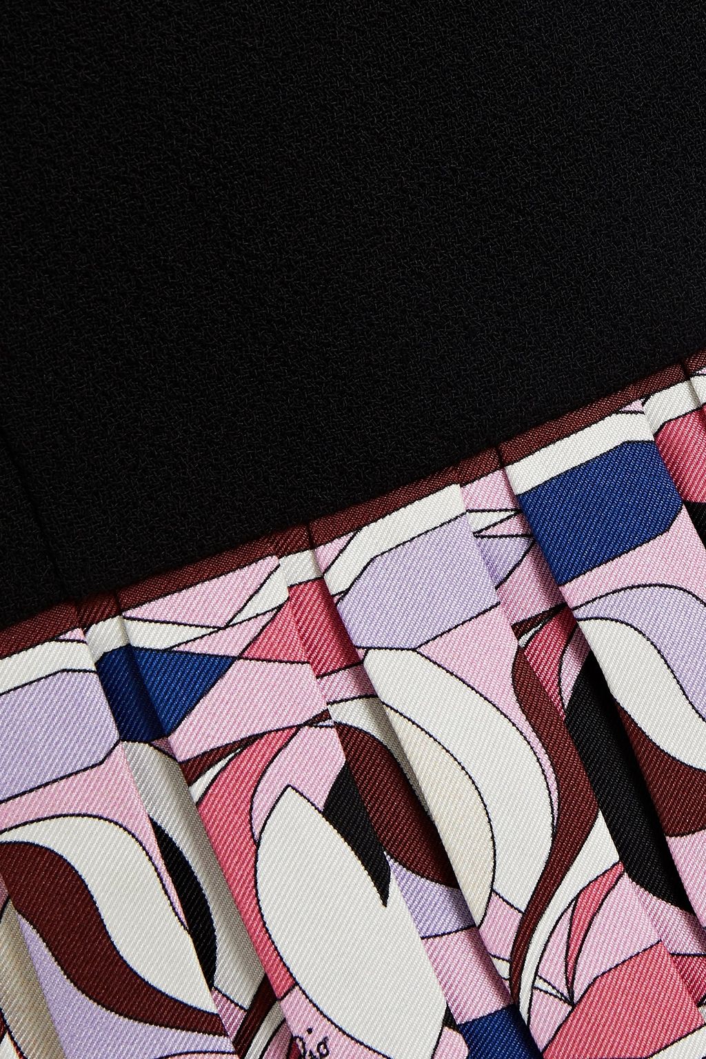 PUCCI Printed twill-trimmed wool-crepe dress