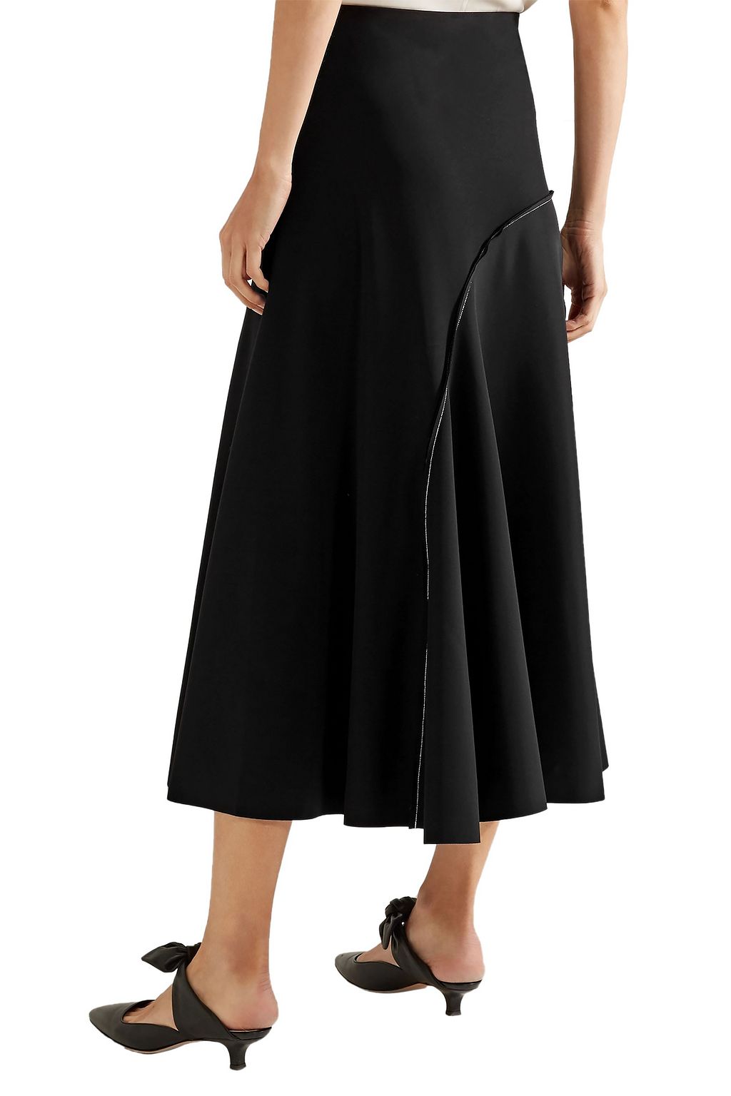 THE ROW Chouli paneled stretch-crepe midi skirt