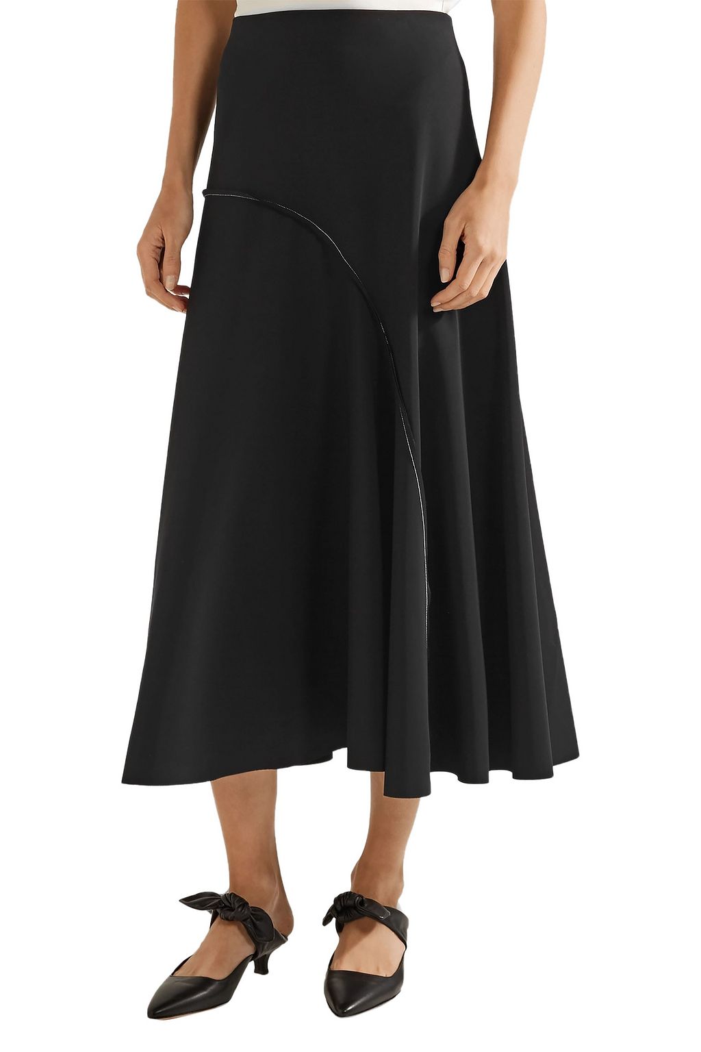 THE ROW Chouli paneled stretch-crepe midi skirt