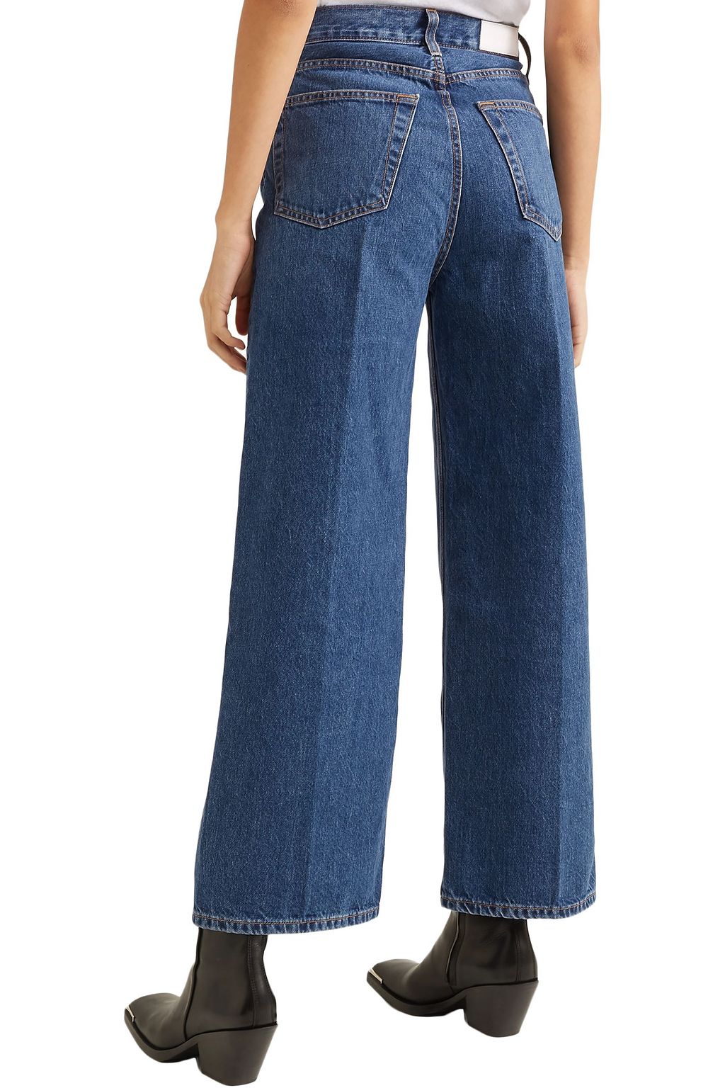 RE/DONE 60s Extreme cropped distressed high-rise wide-leg jeans