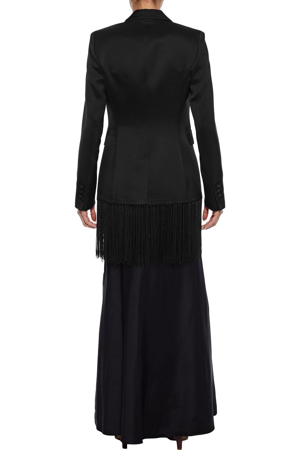 GABRIELA HEARST Jose fringed silk and wool-blend satin blazer