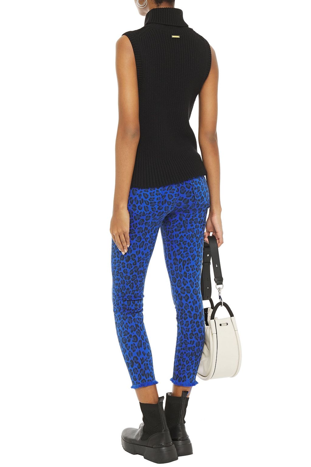J BRAND Cropped leopard-print high-rise skinny jeans