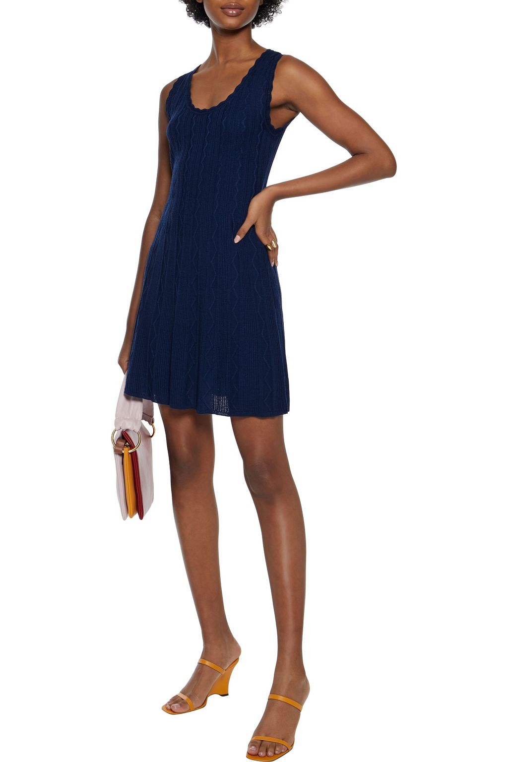 M MISSONI Pointelle-knit wool-blend mini dress