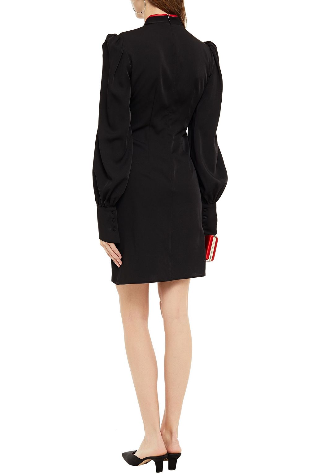 DE LA VALI Pachino appliquéd crepe mini dress