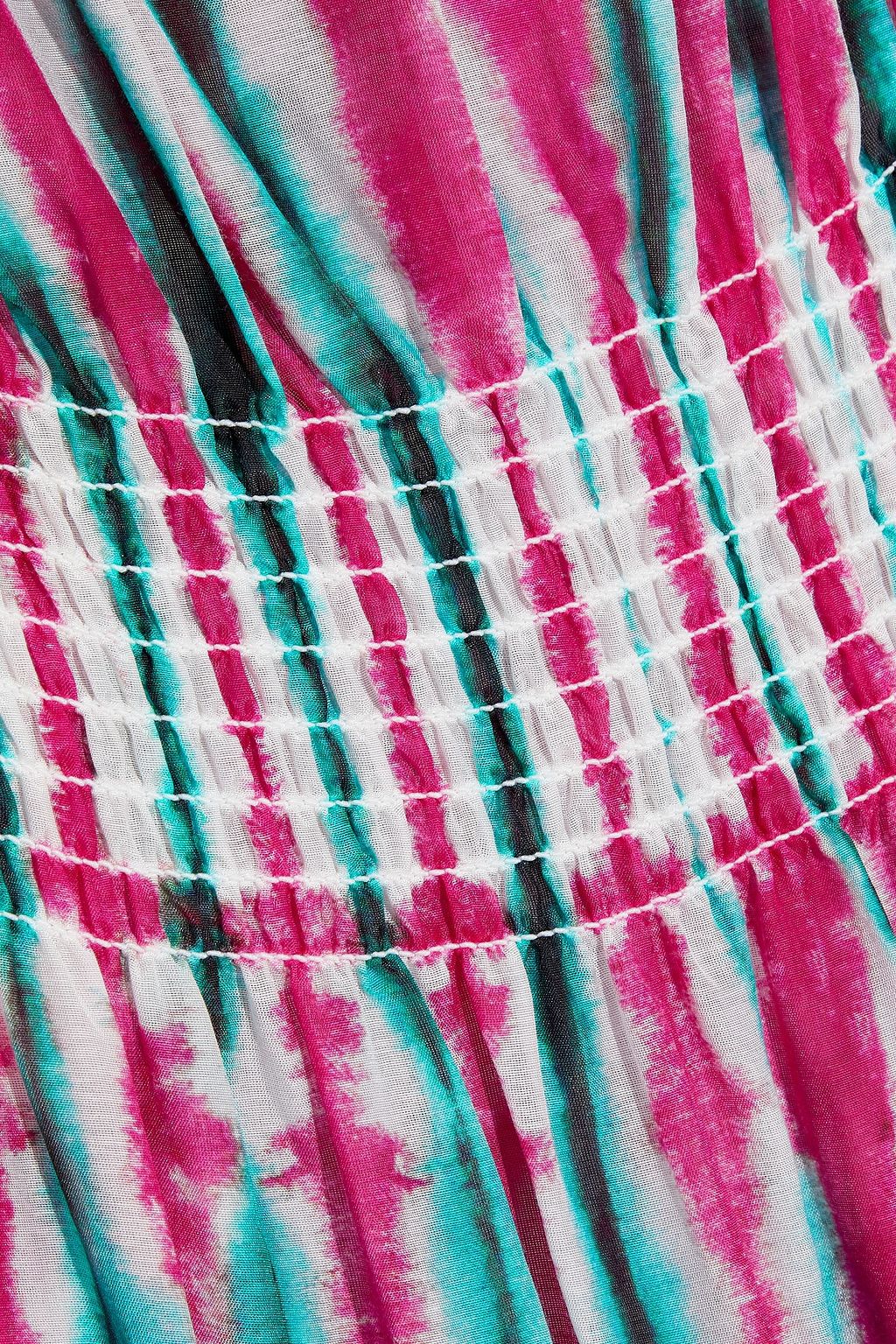 DIANE VON FURSTENBERG Lexie tiered tie-dyed cotton and silk-blend voile maxi dress