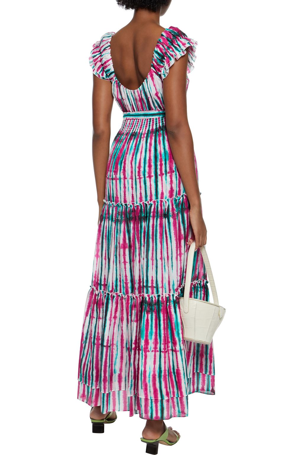 DIANE VON FURSTENBERG Lexie tiered tie-dyed cotton and silk-blend voile maxi dress