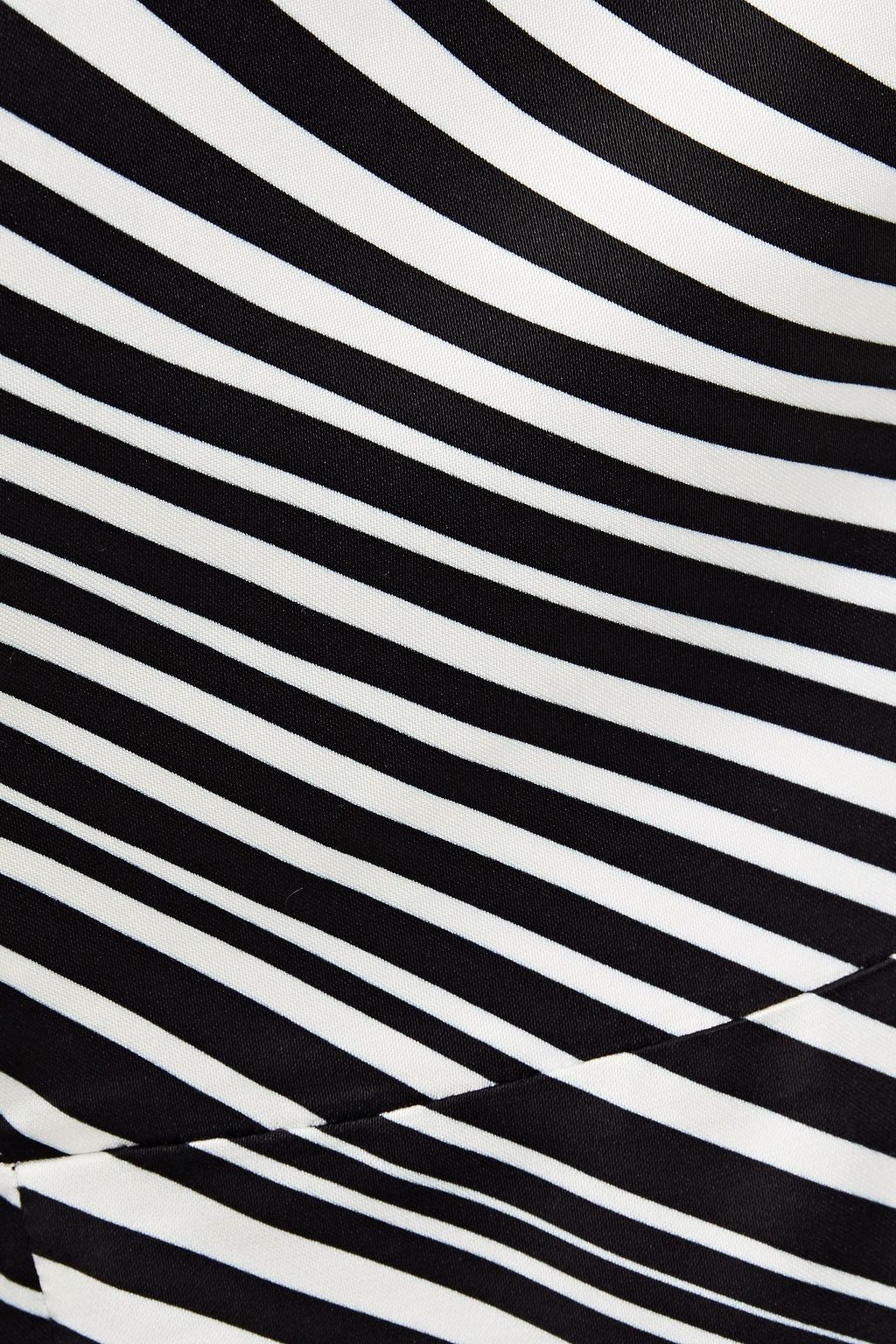 DE LA VALI Alabama one-sleeve striped satin peplum top
