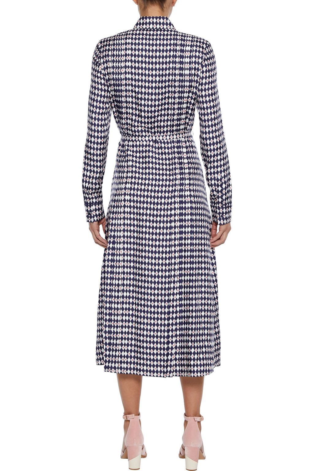 GABRIELA HEARST Jane pintucked printed silk-twill midi shirt dress