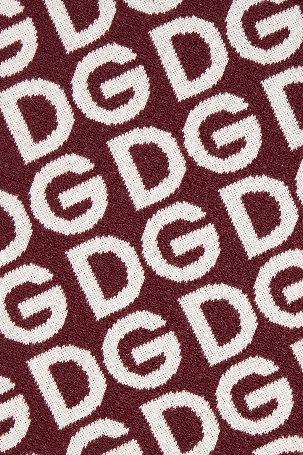 DOLCE&GABBANA Fringed intarsia wool and cashmere-blend scarf