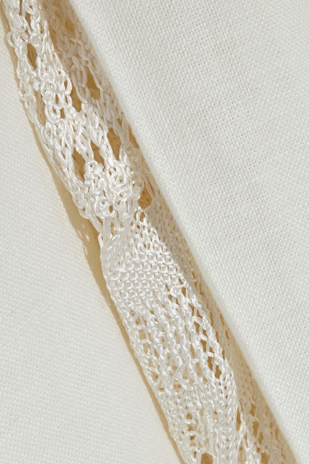 GABRIELA HEARST Pleated crochet-paneled hemp midi skirt