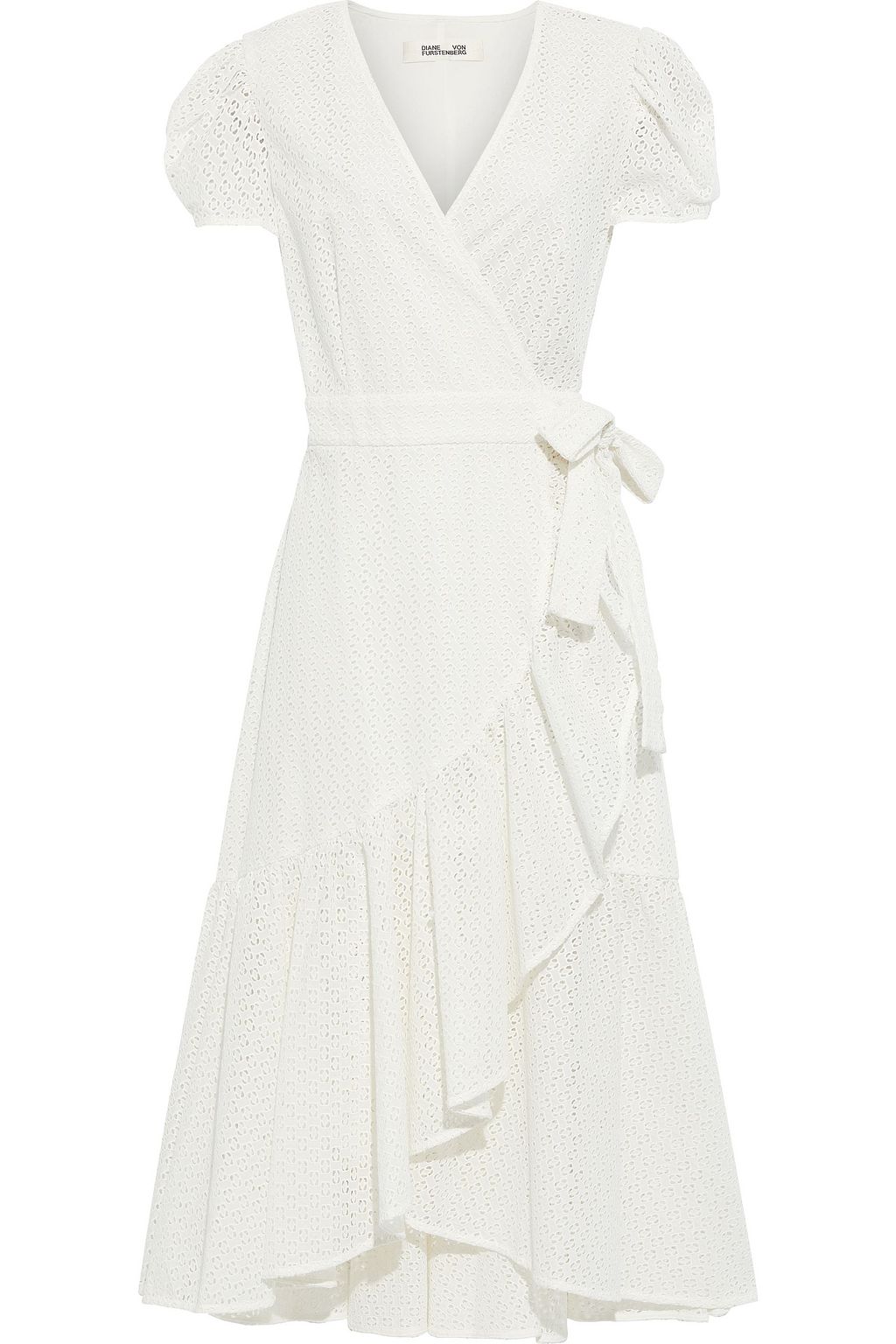 midi white wrap dress